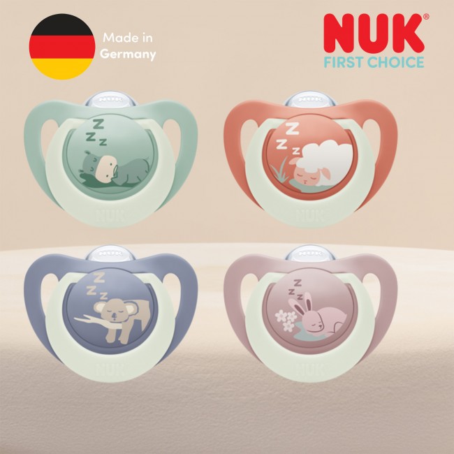 NUK Цуцла Лажалка анатомска силикон 2/box "First Choice Night Fluo" (0-6м.)